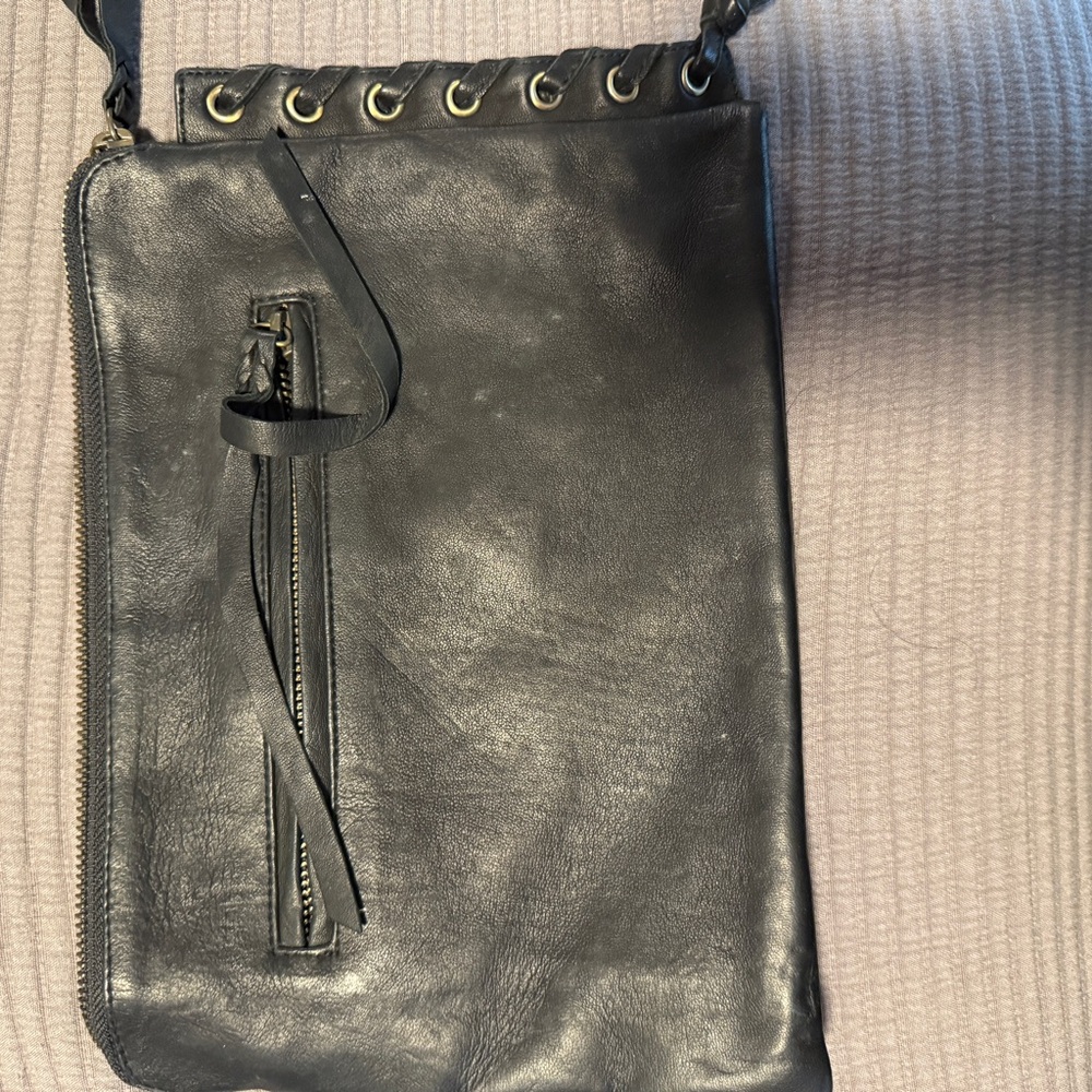 Cleobella Black Leather Clutch